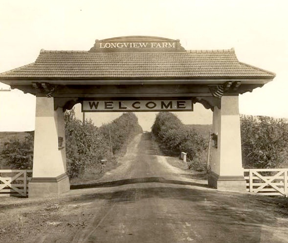 Entrance arch on road from farm to Lees Summit