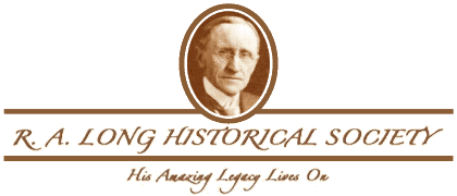 Letterhead saying, R. A. Long Historical Society - His Amazing Legacy Lives On