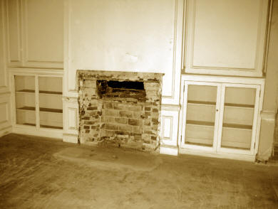 Fireplace and Bookcases in Mr. and Mrs. Longs Bedroom