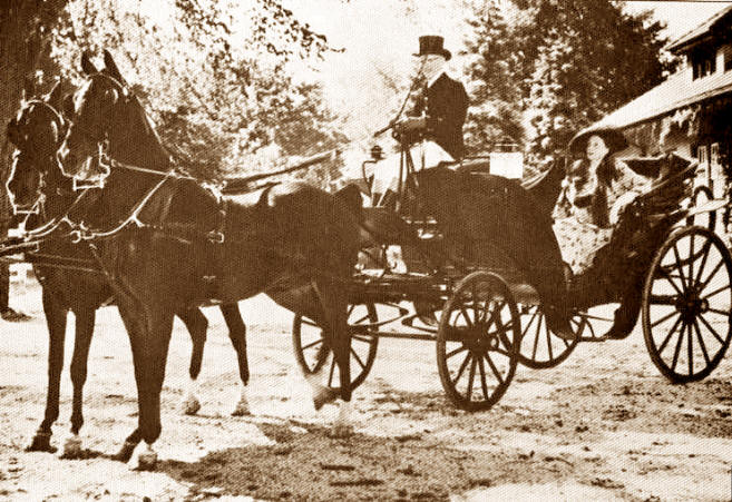 Loula Long Combs out for a carriage ride.